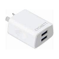 Cygnett CY1896POFLW FLOW+ 12W Dual Wall Charger (2 USB-A Outputs)