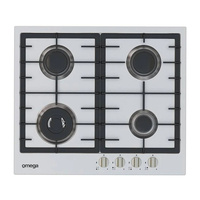 Omega OCG63FXB1 60cm Stainless Steel Gas Cooktop